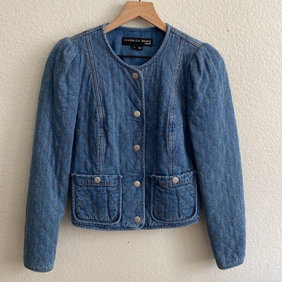 Veronica Beard Quilted Denim Camilla Jacket Size XS - Picture 5 of 15